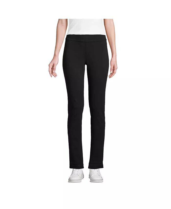 Женские облегающие брюки Petite Starfish средней посадки с эластичной резинкой на талии Lands' End, черный 
Женские облегающие брюки Petite Starfish средней посадки с эластичной резинкой на талии Lands' End, черный