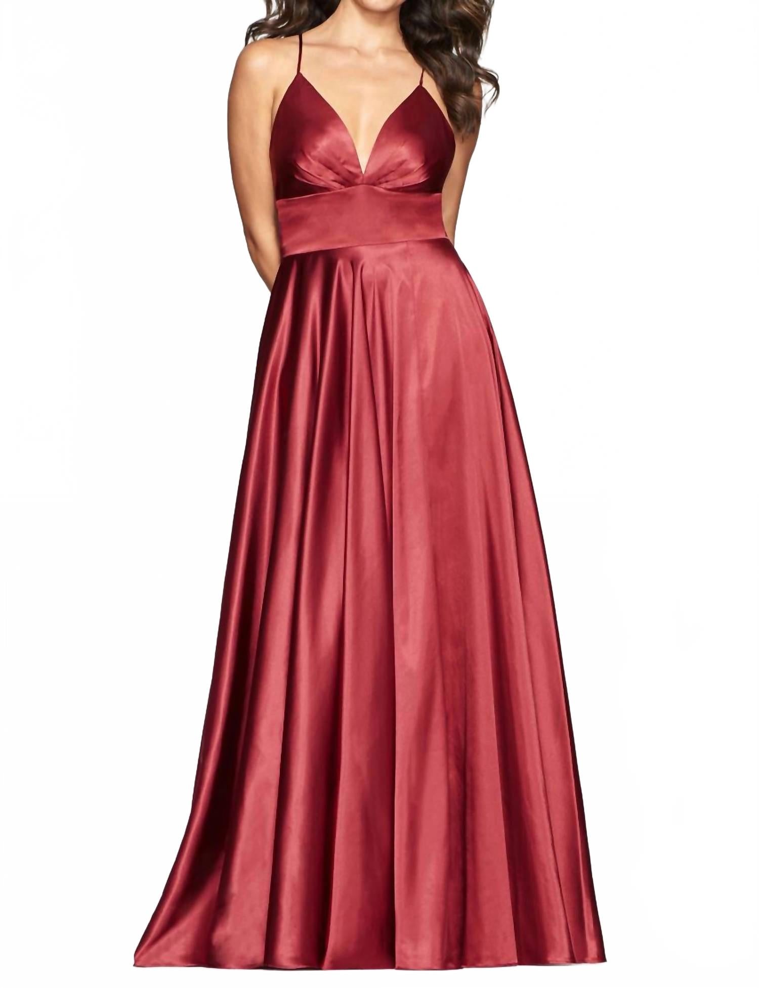 Платье из матового атласа стрейч цвета «вино» Faviana, Wine
Платье из матового атласа стрейч цвета «вино» Faviana, Wine