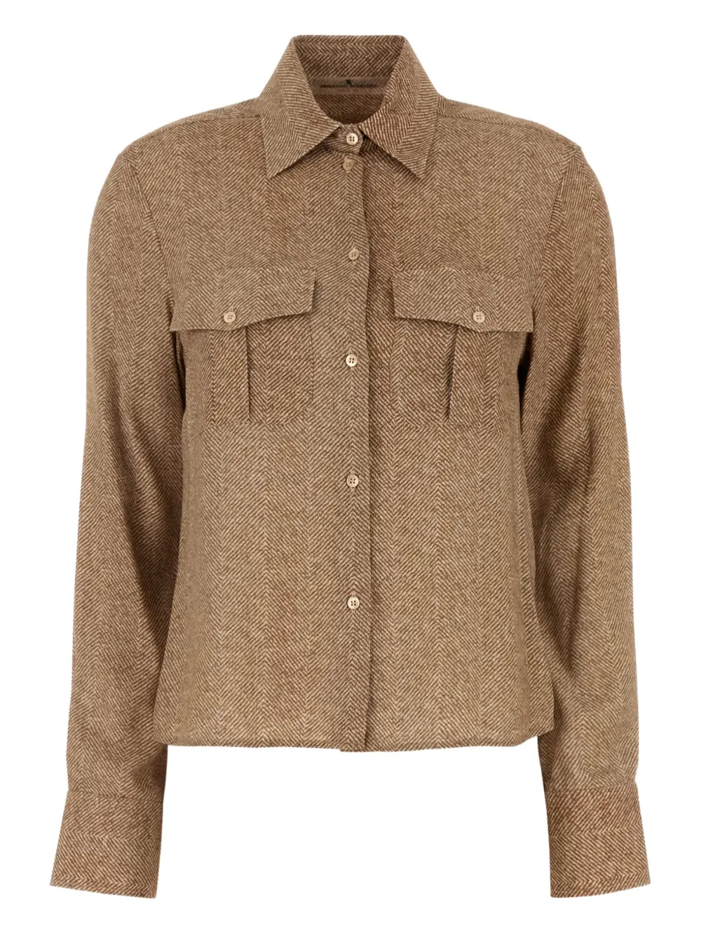 Куртка-рубашка с узором в елочку Ermanno Scervino, коричневый
Куртка-рубашка с узором в елочку Ermanno Scervino, коричневый