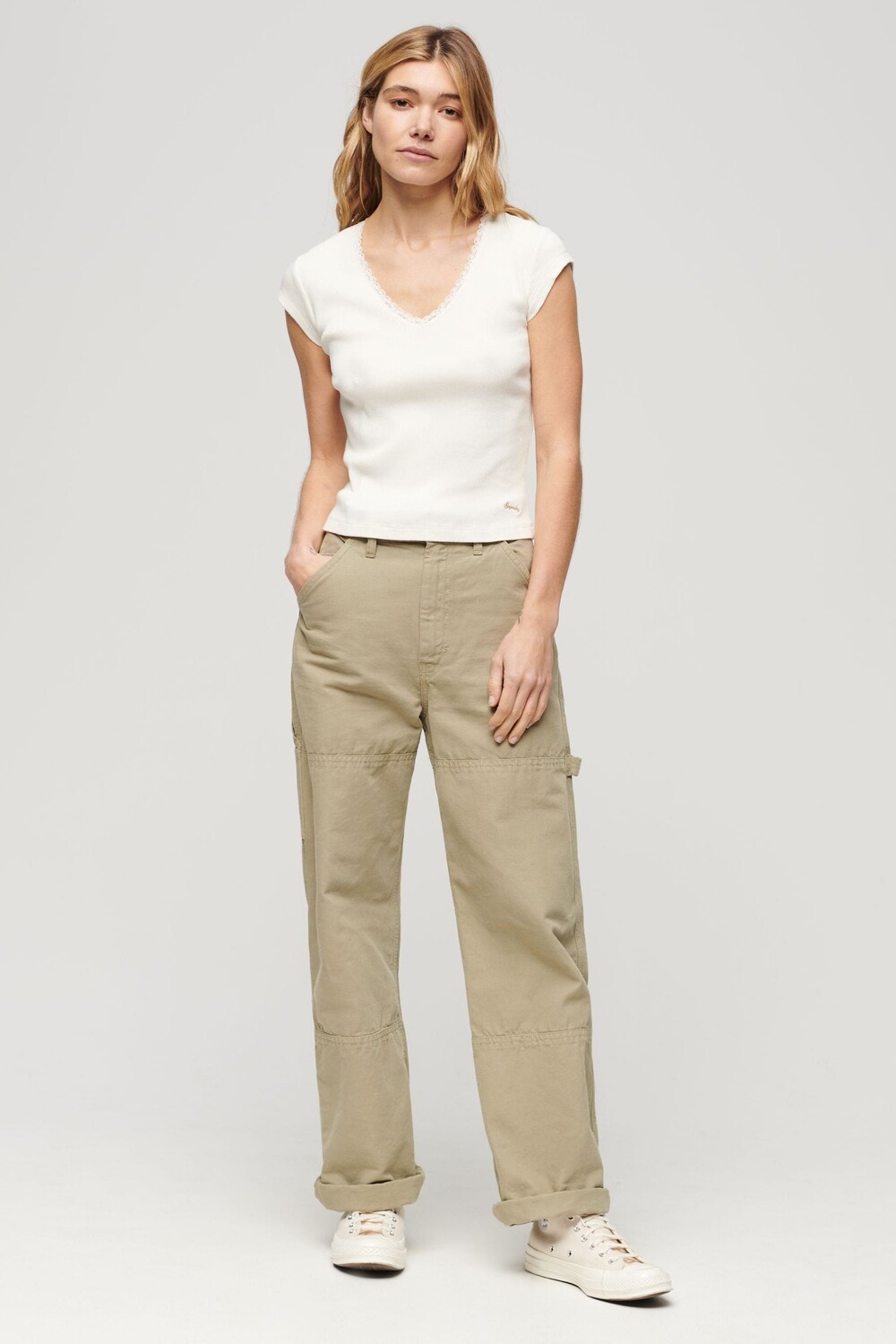 Футболка Essential с V-образным вырезом и кружевной отделкой Superdry, белый
Футболка Essential с V-образным вырезом и кружевной отделкой Superdry, белый