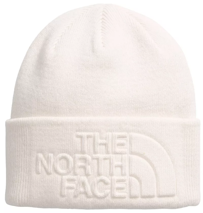 Женская шапка с тиснением The North Face, цвет White Dune 
Женская шапка с тиснением The North Face, цвет White Dune