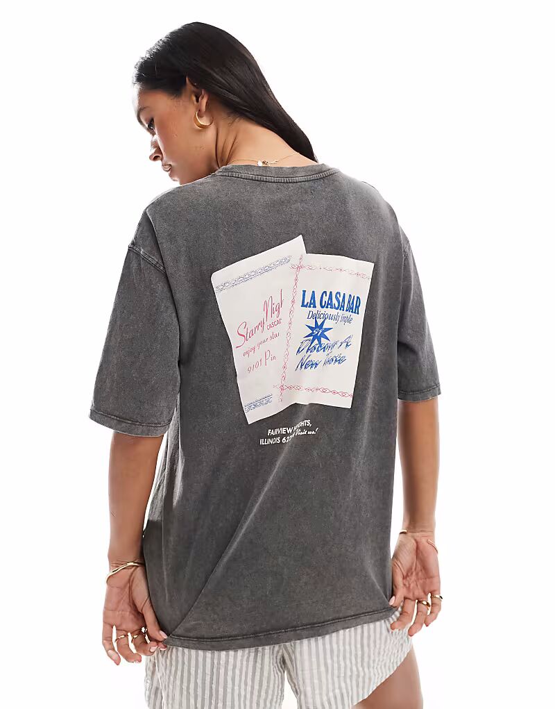 Футболка Pull&Bear «Fresco Bar» свободного кроя в сером цвете
Футболка Pull&Bear «Fresco Bar» свободного кроя в сером цвете