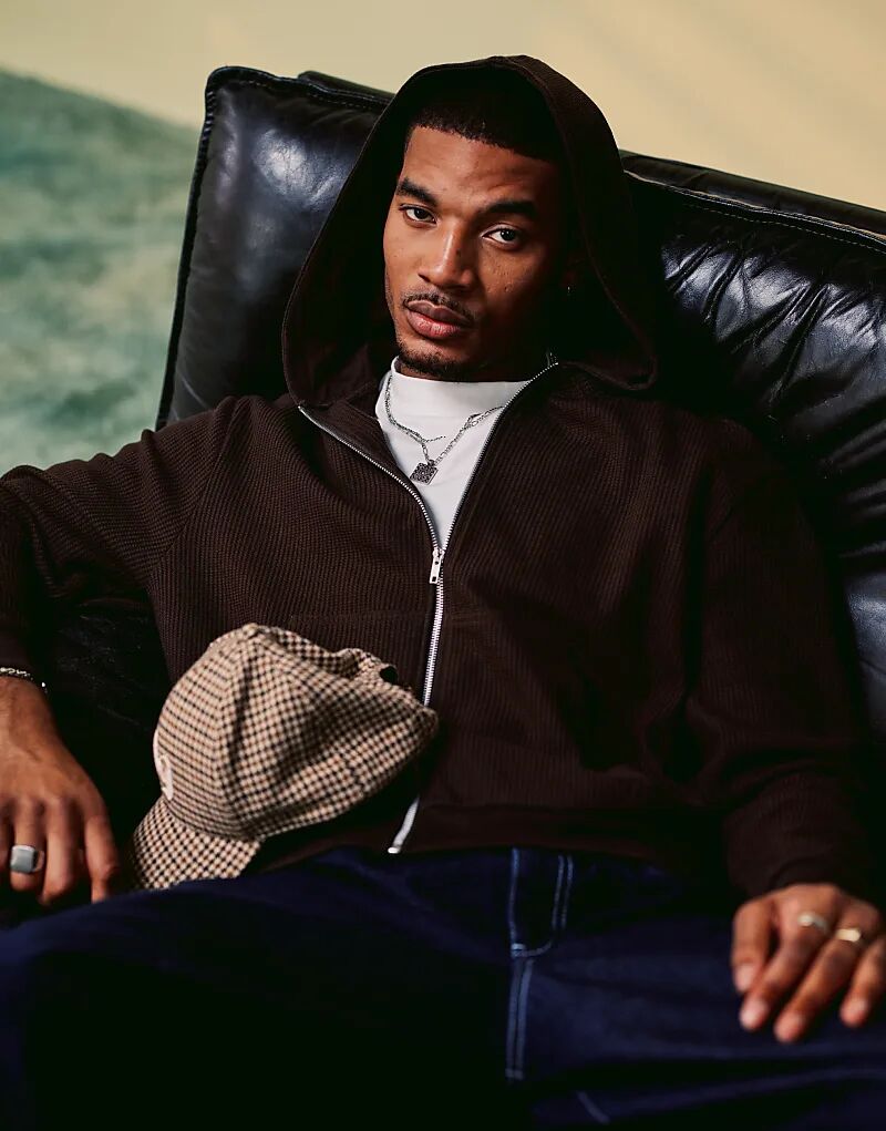 Свободная толстовка с капюшоном на молнии с вафельным узором коричневого цвета ASOS DESIGN
Свободная толстовка с капюшоном на молнии с вафельным узором коричневого цвета ASOS DESIGN