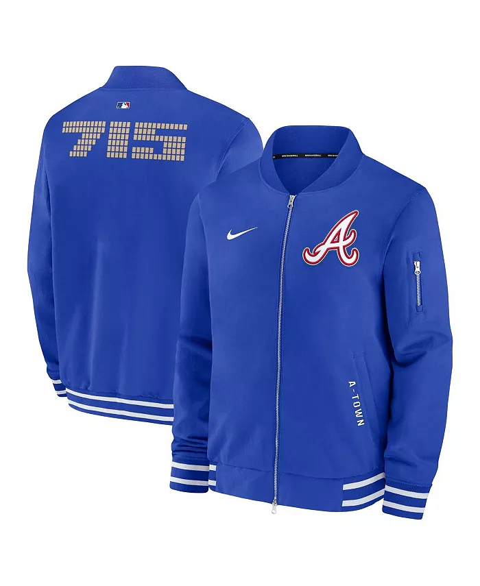 Мужская бомбер-куртка с полной застежкой-молнией Atlanta Braves Authentic Collection City Connect Nike
Мужская бомбер-куртка с полной застежкой-молнией Atlanta Braves Authentic Collection City Connect Nike