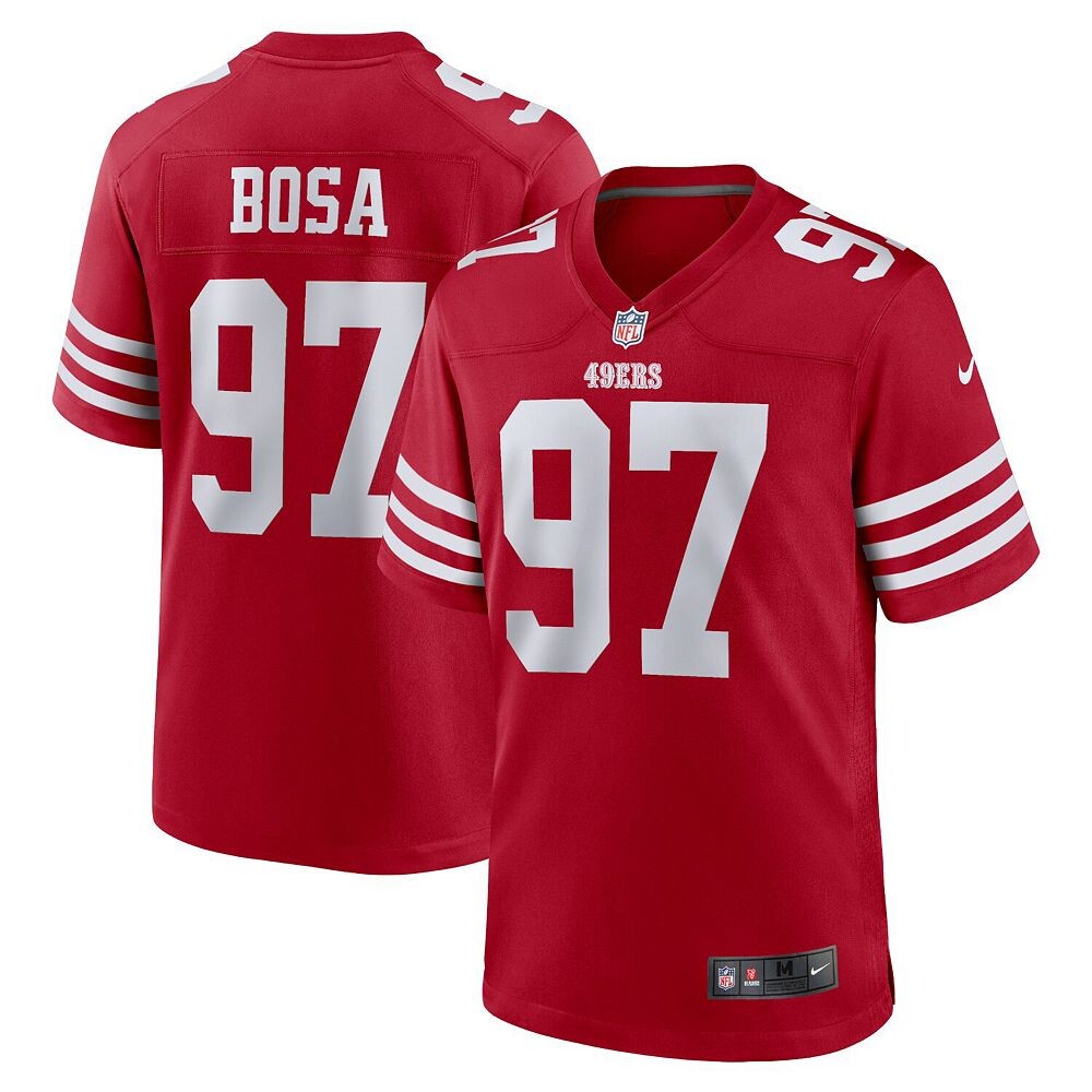 Мужское джерси Nike Nick Bosa Scarlet San Francisco 49ers Player Game, красный
Мужское джерси Nike Nick Bosa Scarlet San Francisco 49ers Player Game, красный