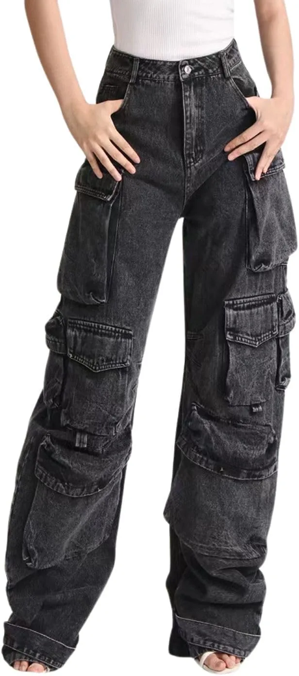 Багги карго джинсы для женщин, широкие, низкая посадка, синие Hugboom
Багги карго джинсы для женщин, широкие, низкая посадка, синие Hugboom