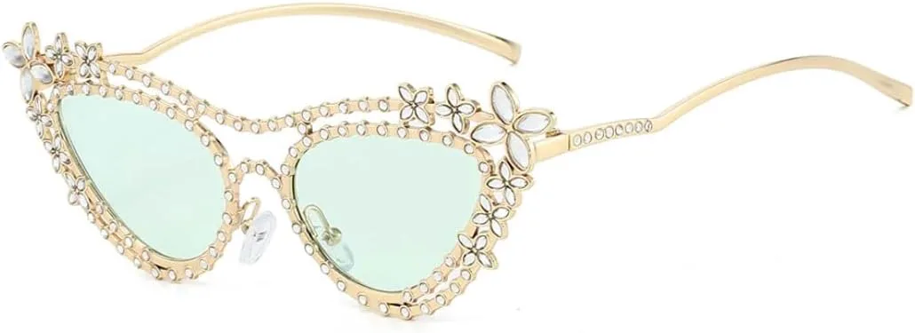 Роскошные женские солнцезащитные очки с бриллиантовой бликовой отделкой, модные металлические очки «кошачий глаз», защита от УФ-излучения UV400 TVTBBVV, Green
Роскошные женские солнцезащитные очки с бриллиантовой бликовой отделкой, модные металлические очки «кошачий глаз», защита от УФ-излучения UV400 TVTBBVV, Green