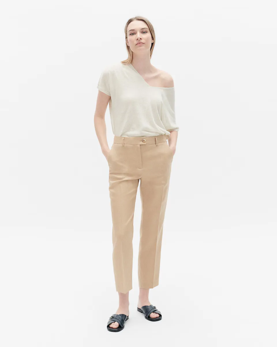 Женские прямые брюки 100% лен покроя 7/13 Caroll, бежевый
Женские прямые брюки 100% лен покроя 7/13 Caroll, бежевый