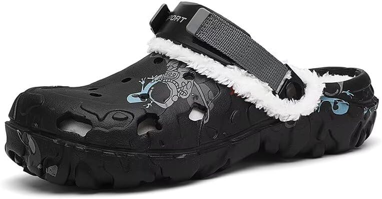 Мужские сабо - зимние садовые туфли с искусственным мехом, теплые тапочки с мультяшным принтом и регулируемым ремешком, легкие нескользящие сабо для дома и улицы Lewhosy, черный
Мужские сабо - зимние садовые туфли с искусственным мехом, теплые тапочки с мультяшным принтом и регулируемым ремешком, легкие нескользящие сабо для дома и улицы Lewhosy, черный