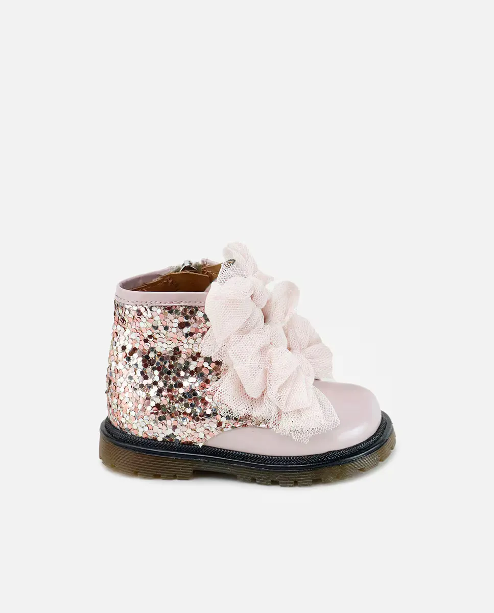 Ботинки для девочек из кожи и глиттера с бантами из фатина Eli 1957, цвет Rosa
Ботинки для девочек из кожи и глиттера с бантами из фатина Eli 1957, цвет Rosa