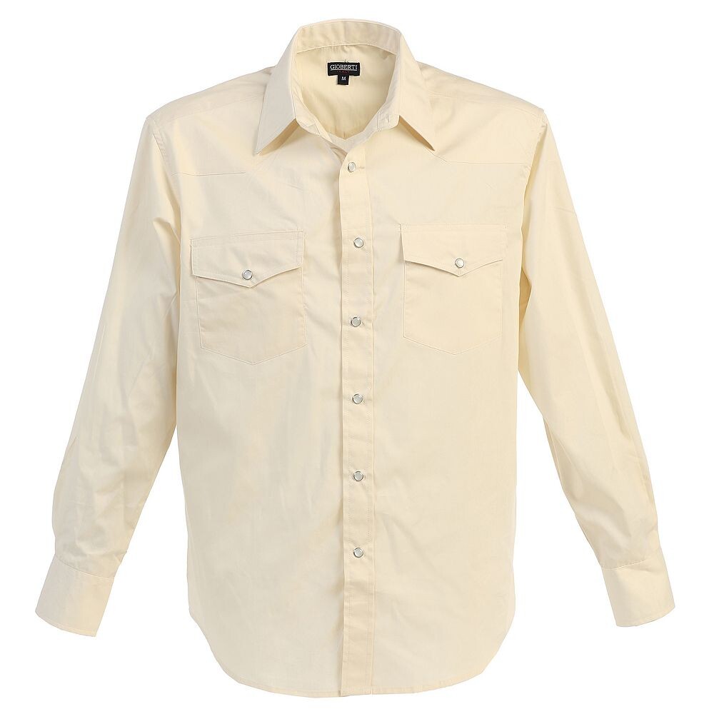 Gioberti Мужская однотонная рубашка в стиле вестерн с длинными рукавами и жемчужными пуговицами, цвет Ivory
Gioberti Мужская однотонная рубашка в стиле вестерн с длинными рукавами и жемчужными пуговицами, цвет Ivory