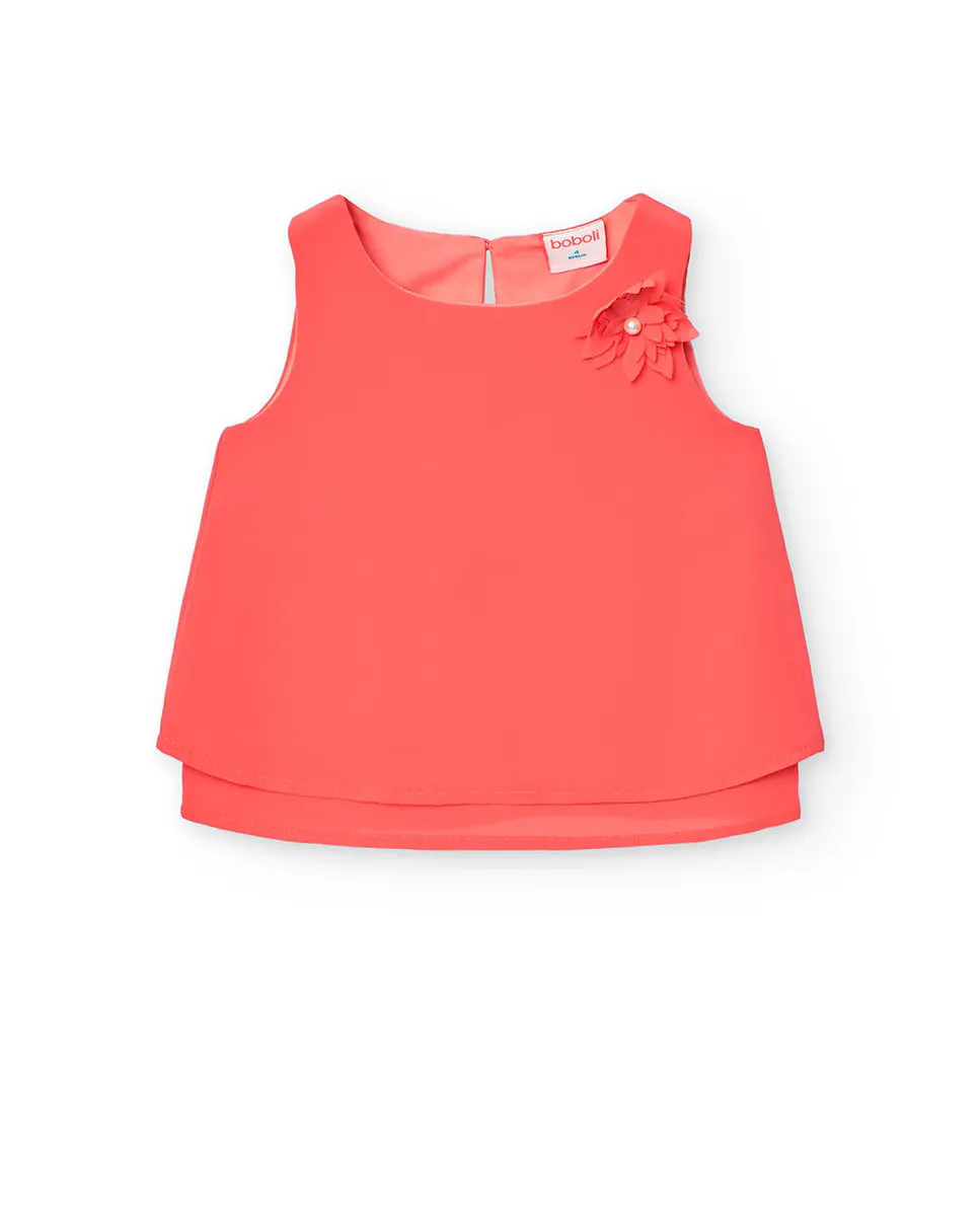 Блузка без рукавов для девочки с цветочными деталями Boboli, красный
Блузка без рукавов для девочки с цветочными деталями Boboli, красный