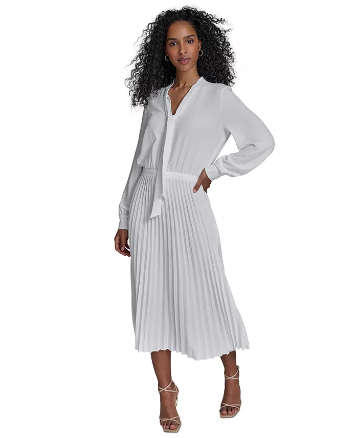 Женское платье с запахом и плиссированной юбкой Calvin Klein, коричневый/бежевый 
Женское платье с запахом и плиссированной юбкой Calvin Klein, коричневый/бежевый