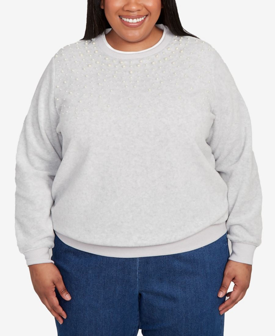 Классический свитер больших размеров с декорированным вырезом горловины, предотвращающим образование катышков Alfred Dunner, Heather Grey
Классический свитер больших размеров с декорированным вырезом горловины, предотвращающим образование катышков Alfred Dunner, Heather Grey