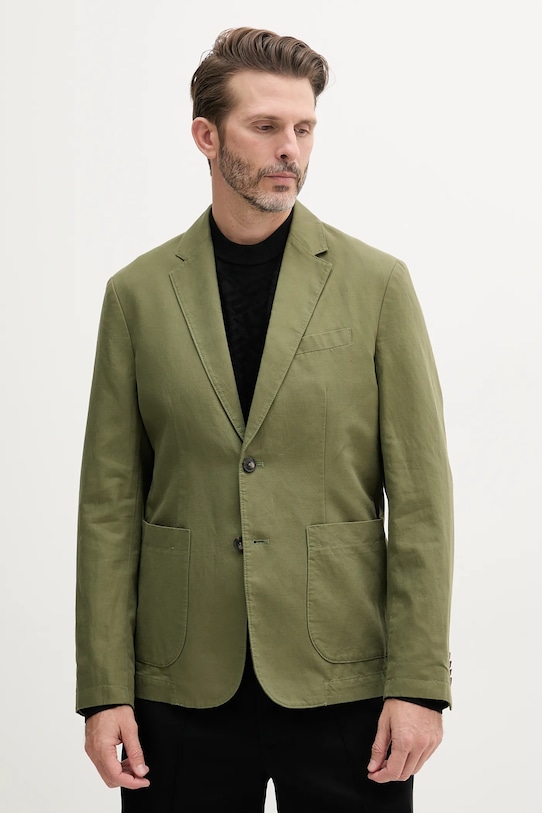 Жакет с добавлением льна United Colors Of Benetton, зеленый 
Жакет с добавлением льна United Colors Of Benetton, зеленый