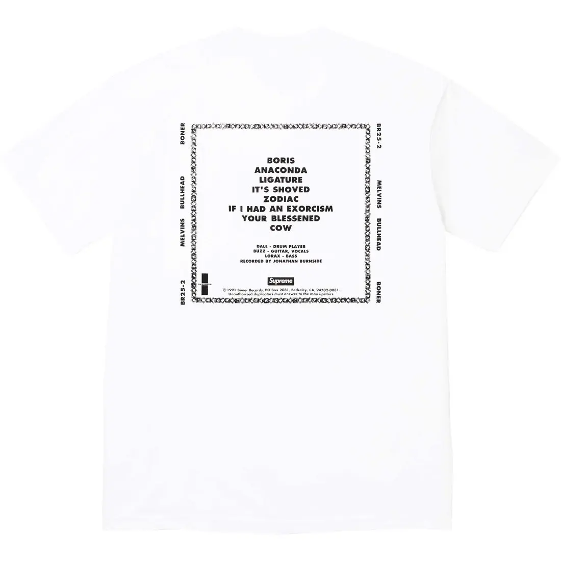 Футболка с логотипом X Melvins, унисекс Supreme, белый
Футболка с логотипом X Melvins, унисекс Supreme, белый