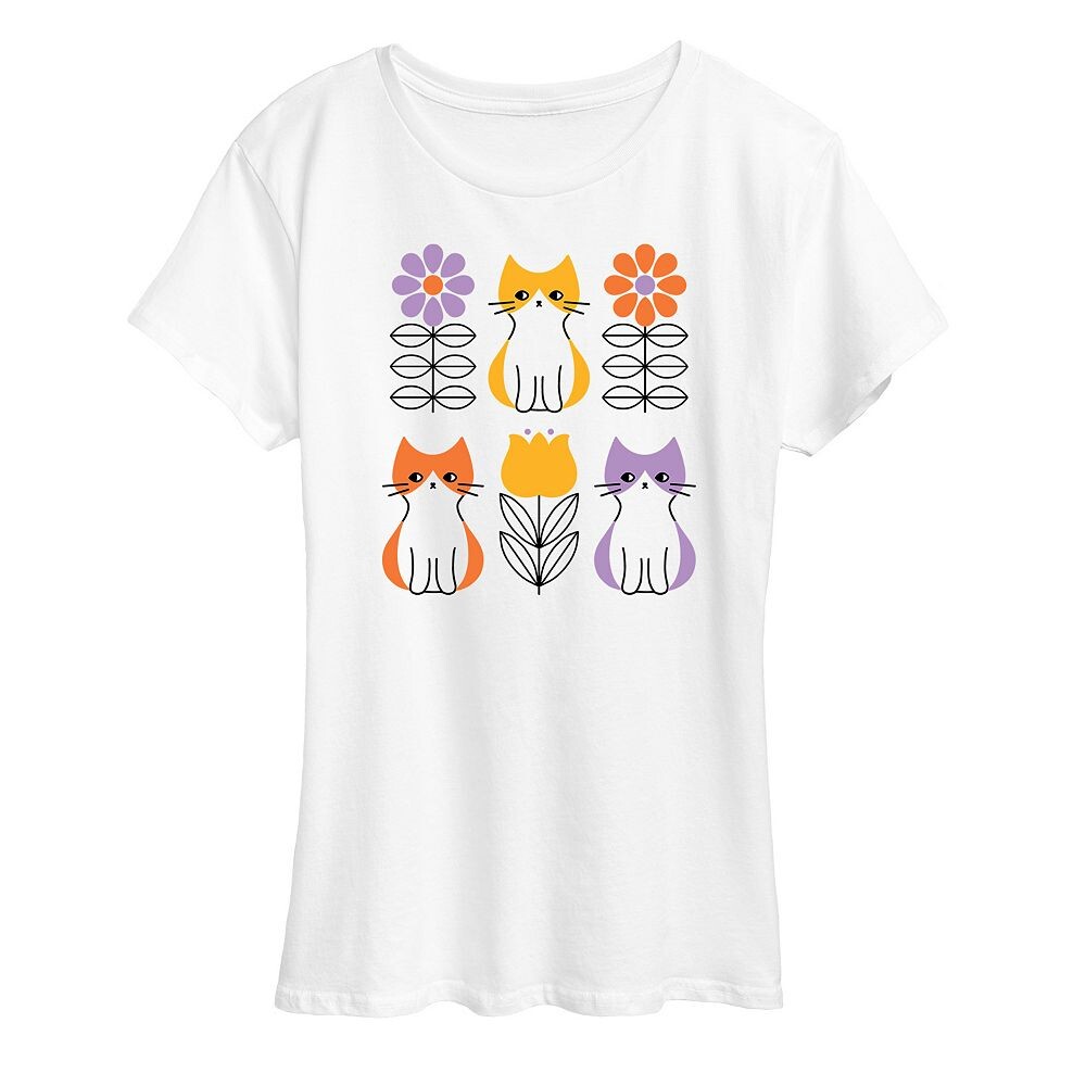Женская футболка с рисунком кота и цветов Licensed Character, белый
Женская футболка с рисунком кота и цветов Licensed Character, белый