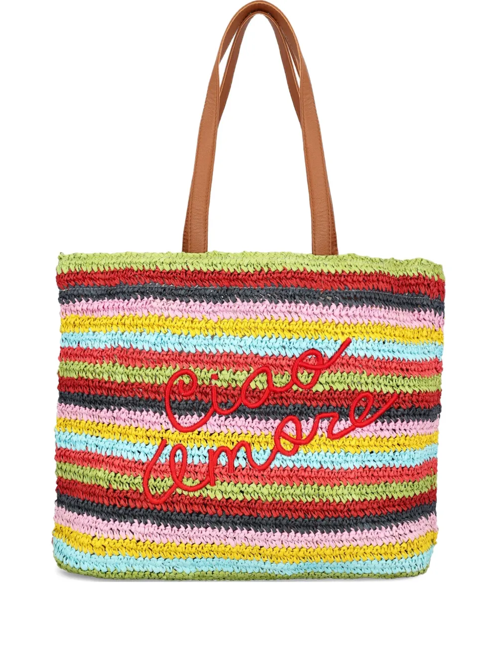 Тканевая сумка-тоут с вышивкой и полосатым узором Giada Benincasa, красный
Тканевая сумка-тоут с вышивкой и полосатым узором Giada Benincasa, красный