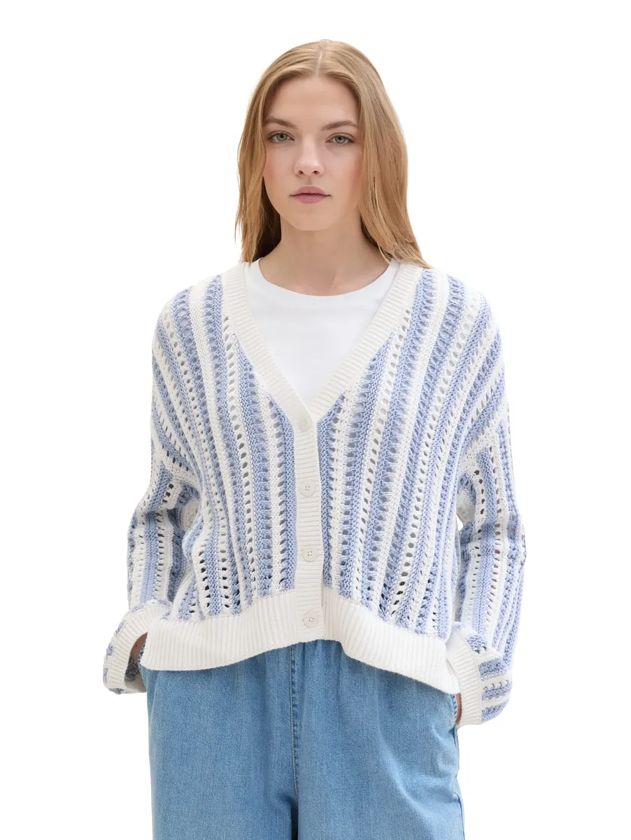 Джинсовый кардиган TOM TAILOR из трикотажа с планкой на пуговицах Tom Tailor Denim, цвет Mid Blue White Stripe
Джинсовый кардиган TOM TAILOR из трикотажа с планкой на пуговицах Tom Tailor Denim, цвет Mid Blue White Stripe