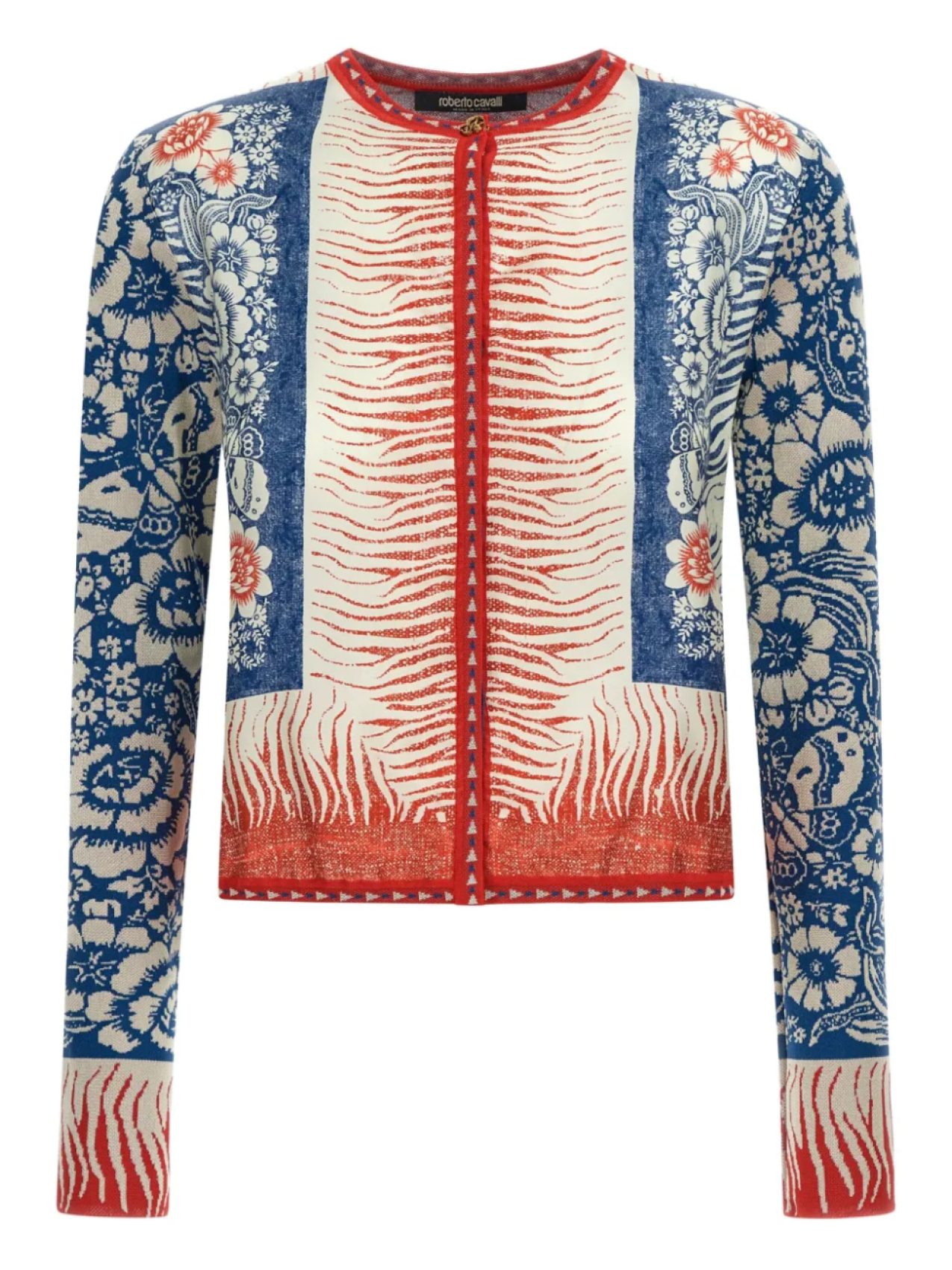 Roberto Cavalli свитер с принтом, синий 
Roberto Cavalli свитер с принтом, синий
