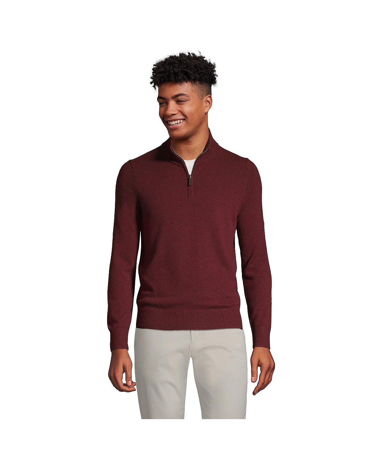 Мужской свитер тонкого калибра с четвертью молнией Lands' End
Мужской свитер тонкого калибра с четвертью молнией Lands' End