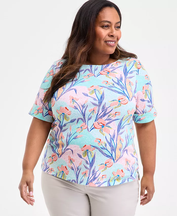 Женская блузка с принтом, Plus Size Style & Co, синий
Женская блузка с принтом, Plus Size Style & Co, синий