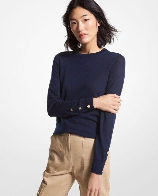 Женский свитер с длинными рукавами и пуговицами Michael Michael Kors, темно-синий
Женский свитер с длинными рукавами и пуговицами Michael Michael Kors, темно-синий