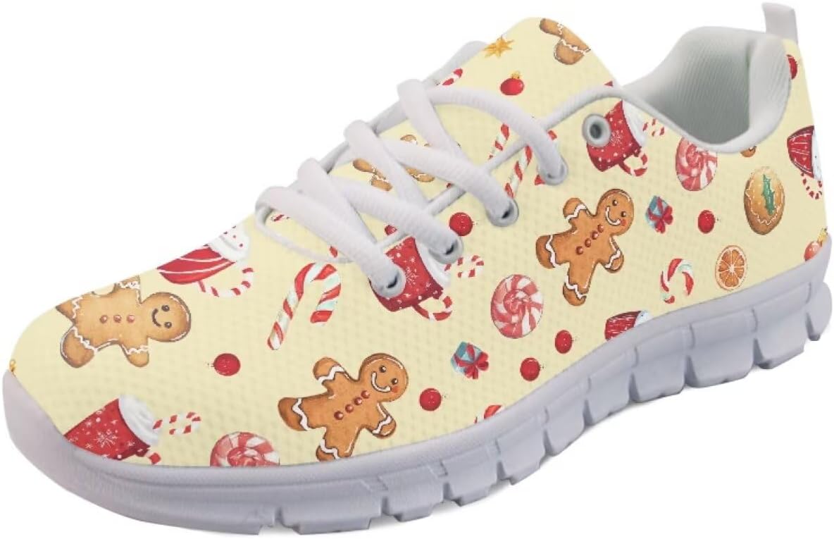 Кроссовки Forchrinse для женщин и мужчин, дышащие, на шнуровке, для бега, повседневные, с сеткой, противоскользящие, теннисные, Christmas Gingerbread Man Print
Кроссовки Forchrinse для женщин и мужчин, дышащие, на шнуровке, для бега, повседневные, с сеткой, противоскользящие, теннисные, Christmas Gingerbread Man Print