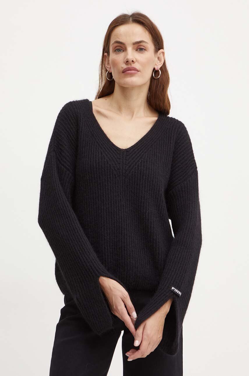 Свитер Pinko из смесовой шерсти, черный 
Свитер Pinko из смесовой шерсти, черный