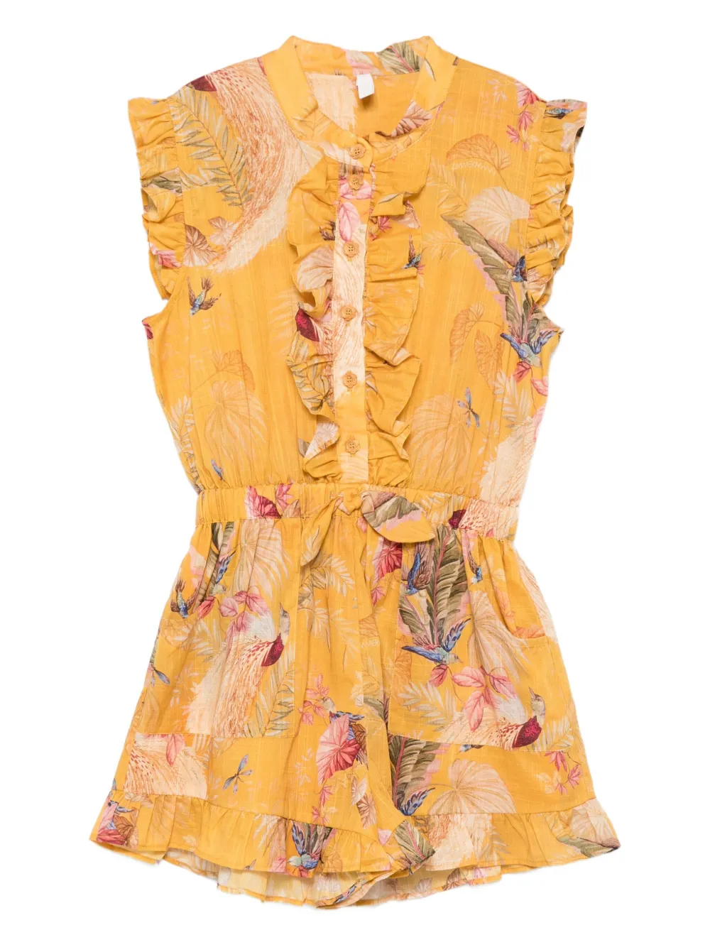 Комбинезон с оборками и цветочным принтом Zimmermann Kids, желтый
Комбинезон с оборками и цветочным принтом Zimmermann Kids, желтый
