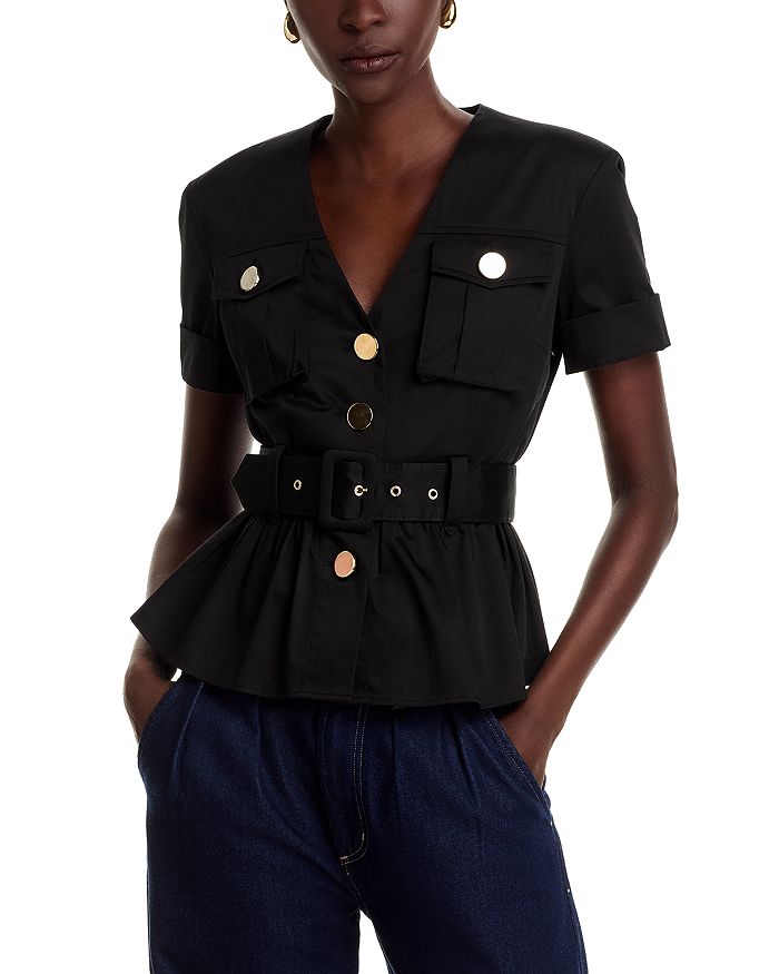 Топ с запахом в стиле сафари Ezra TOCCIN, черный
Топ с запахом в стиле сафари Ezra TOCCIN, черный