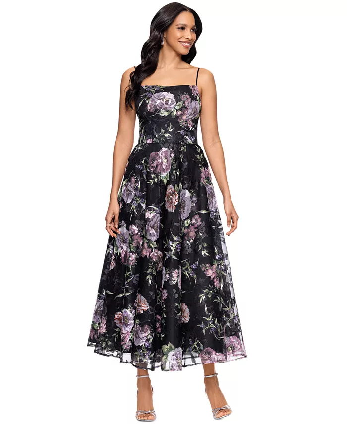 Женское платье без рукавов с кружевом и цветочным принтом Betsy & Adam, черный
Женское платье без рукавов с кружевом и цветочным принтом Betsy & Adam, черный