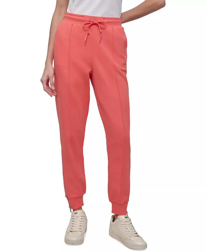Спортивные женские джоггеры с высокой талией и манжетами на молнии из хлопка DKNY, розовый
Спортивные женские джоггеры с высокой талией и манжетами на молнии из хлопка DKNY, розовый