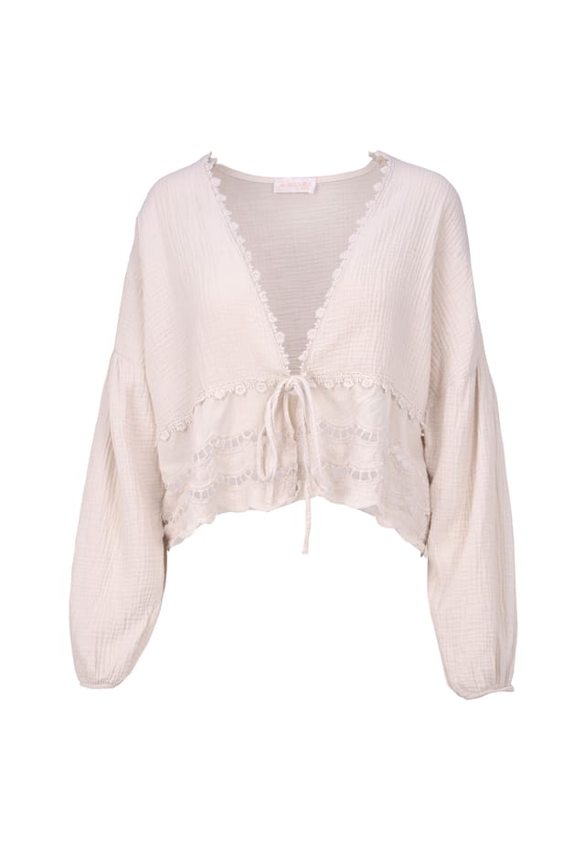 Блузка Laura muslin из муслина с кружевом и завязкой – в стиле бохо весна/лето Seasons Of April, бежевый
Блузка Laura muslin из муслина с кружевом и завязкой – в стиле бохо весна/лето Seasons Of April, бежевый