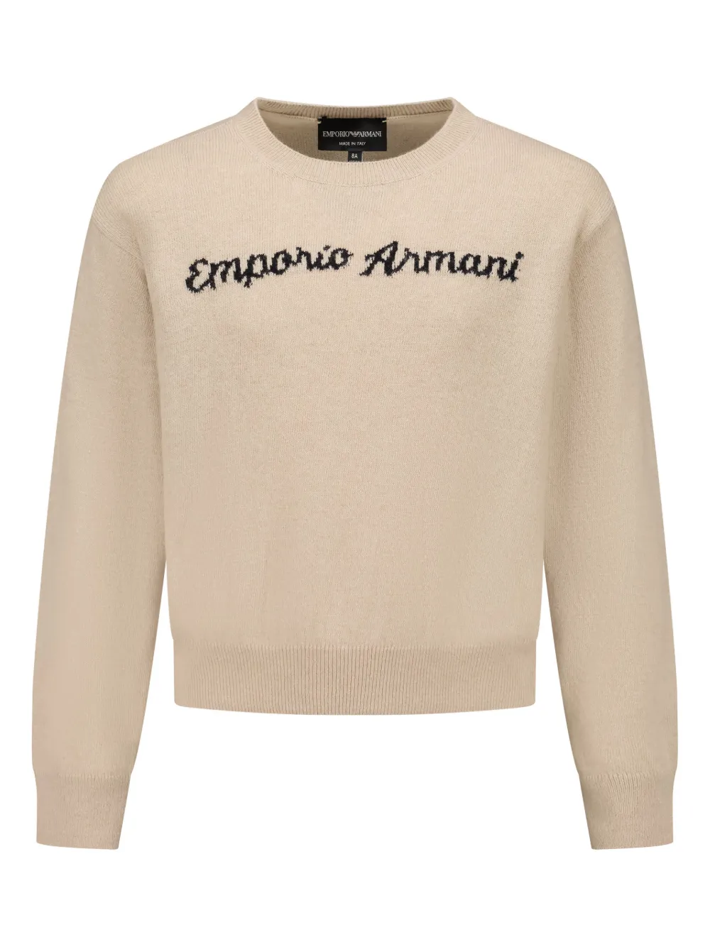 Джемпер с логотипом Emporio Armani Kids, нейтральный 
Джемпер с логотипом Emporio Armani Kids, нейтральный