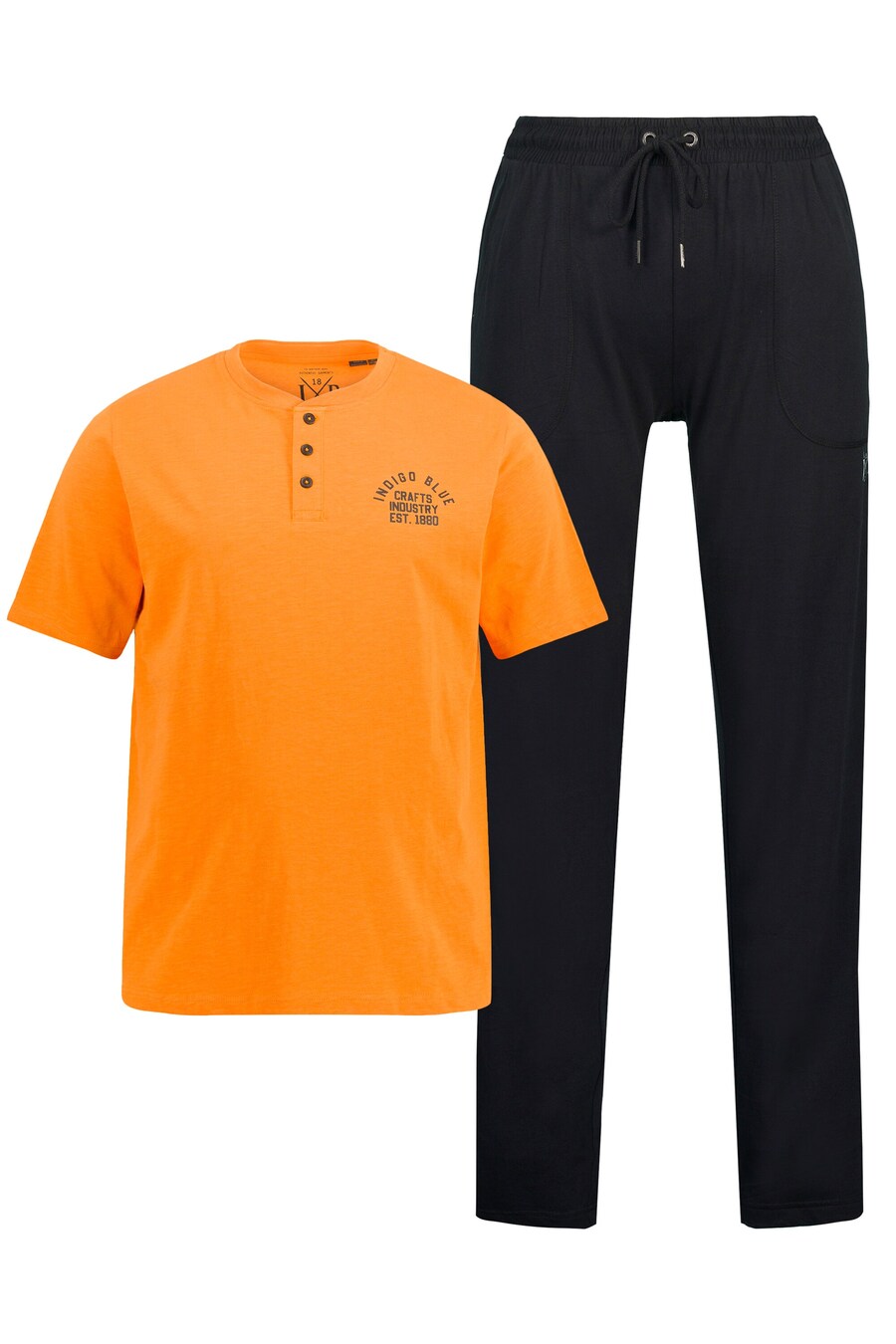 Длинная пижама JP1880, Orange/Black 
Длинная пижама JP1880, Orange/Black