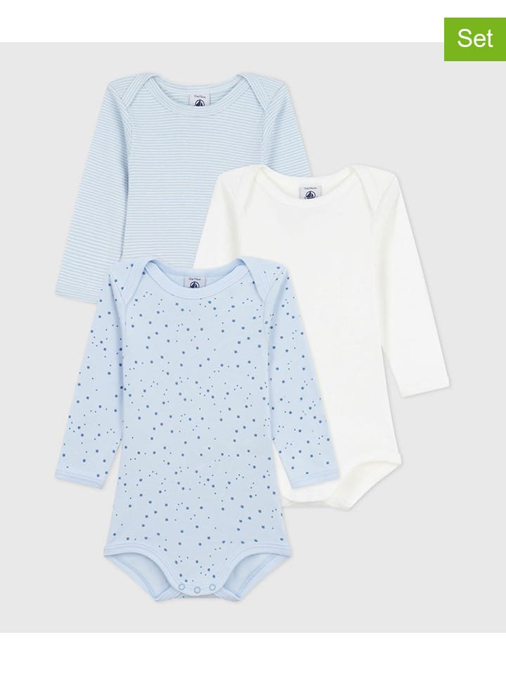 PETIT BATEAU Комплект из 3 боди светло-голубого/белого цвета
PETIT BATEAU Комплект из 3 боди светло-голубого/белого цвета