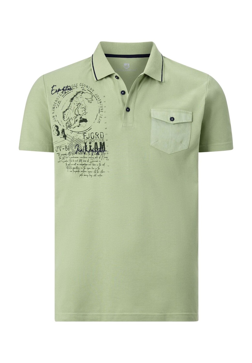 Рубашка-поло FJODOR JAN VANDERSTORM, зеленый 
Рубашка-поло FJODOR JAN VANDERSTORM, зеленый