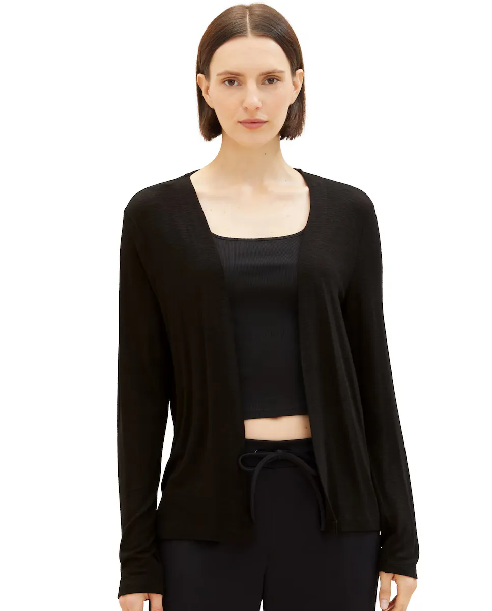 Однотонный женский кардиган стандартного кроя Tom Tailor, черный
Однотонный женский кардиган стандартного кроя Tom Tailor, черный