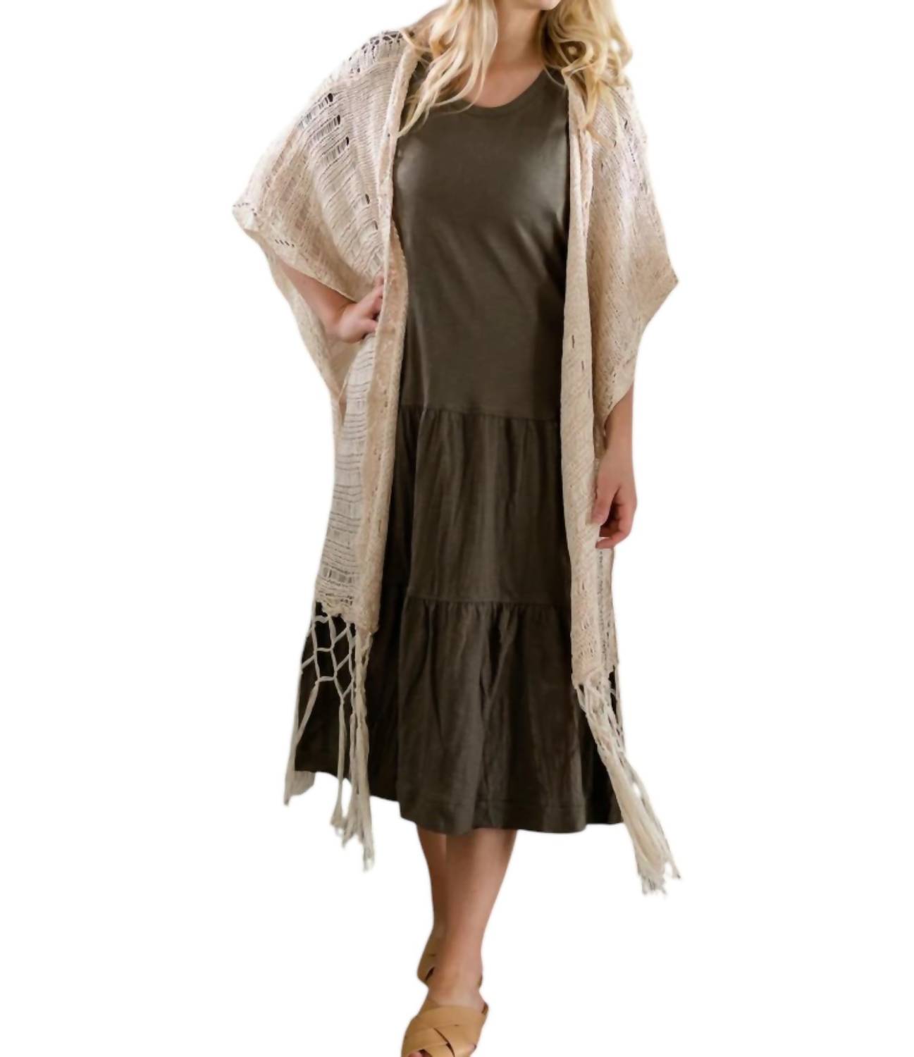 Вязаный крючком свитер с бахромой в натуральном цвете KORI, цвет natural
Вязаный крючком свитер с бахромой в натуральном цвете KORI, цвет natural