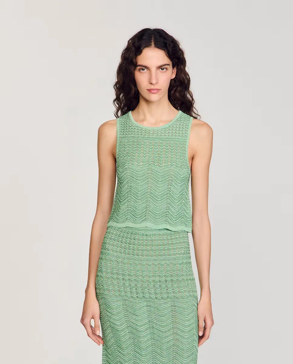 Женский фантазийный трикотажный топ Sandro, зеленый
Женский фантазийный трикотажный топ Sandro, зеленый