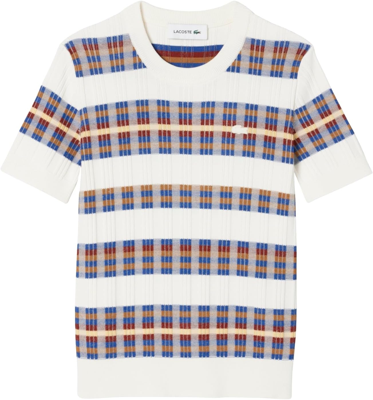 Женский короткий рукав Lacoste вязаный свитер с резинкой на воротнике, манжетах и подоле, Flour/Sesame/Enzian/Briquette
Женский короткий рукав Lacoste вязаный свитер с резинкой на воротнике, манжетах и подоле, Flour/Sesame/Enzian/Briquette