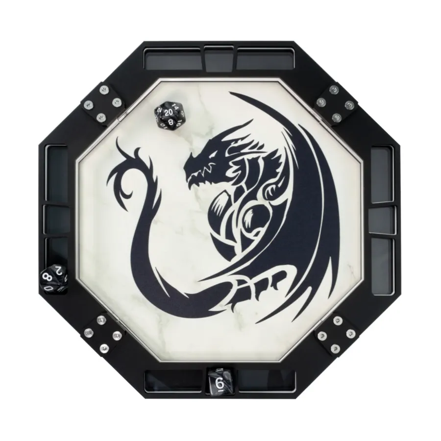 10 x 10 дюймов с принтом дракона из веганской кожи — черный и белый, Octagon Dice Trays (C4 Labs)
10 x 10 дюймов с принтом дракона из веганской кожи — черный и белый, Octagon Dice Trays (C4 Labs)