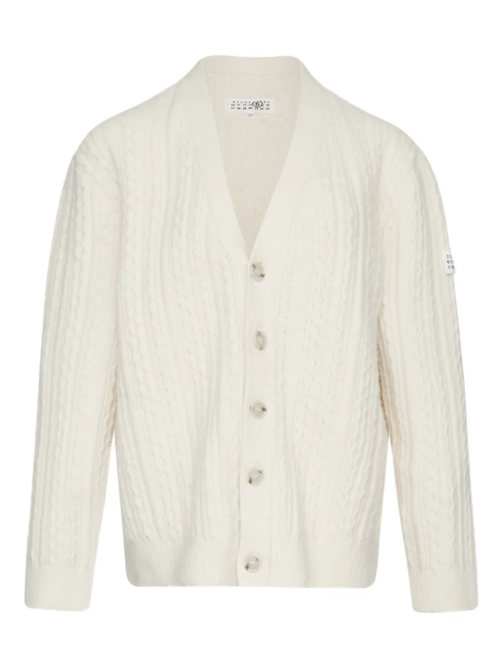 Кардиган фактурной вязки Mm6 Maison Margiela, белый
Кардиган фактурной вязки Mm6 Maison Margiela, белый