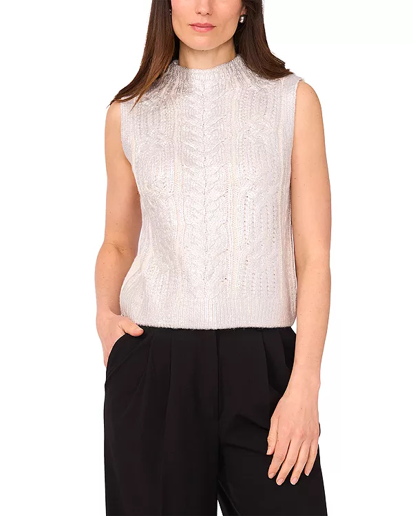 Свитер с воротником-стойкой и косами из смешанных узоров Vince Camuto, белый
Свитер с воротником-стойкой и косами из смешанных узоров Vince Camuto, белый