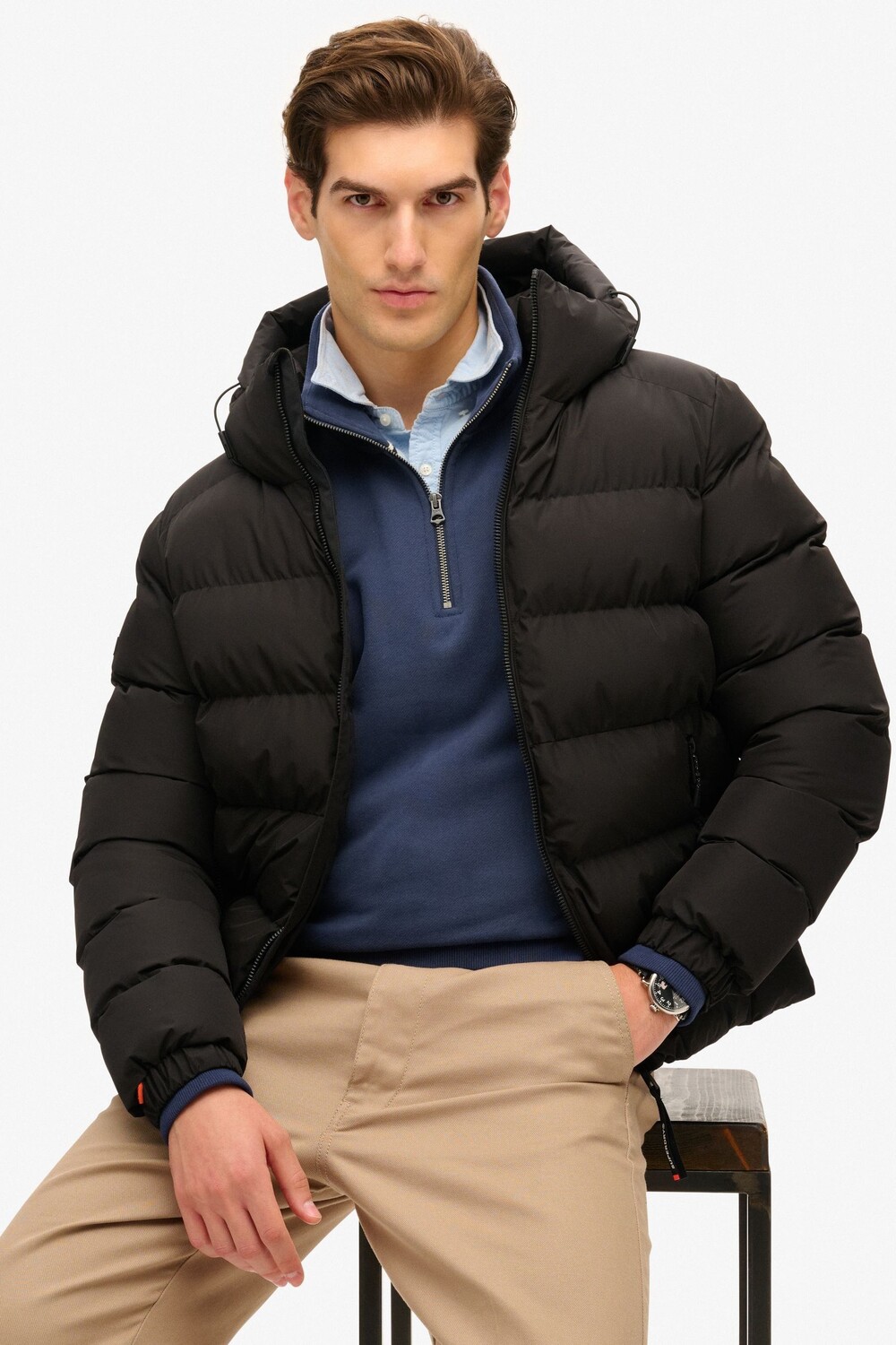 Спортивная куртка пуховик с капюшоном Superdry, черный
Спортивная куртка пуховик с капюшоном Superdry, черный