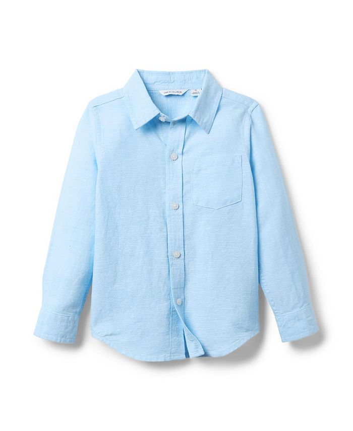 Унисекс рубашка из льна и хлопка Janie and Jack, синий
Унисекс рубашка из льна и хлопка Janie and Jack, синий
