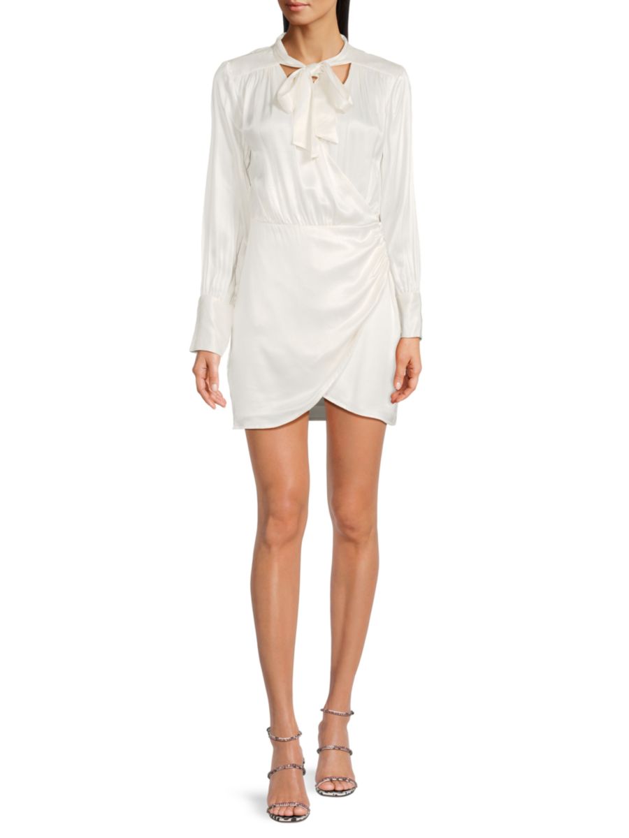 Мини-платье с вырезом на магните и подолом-тюльпаном Third Form, белый