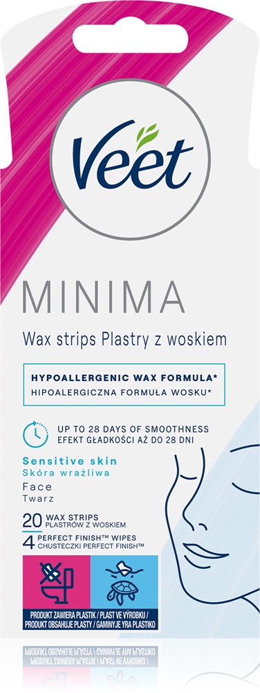 Гипоаллергенные восковые полоски для депиляции лица Minima Veet, 20 шт
Гипоаллергенные восковые полоски для депиляции лица Minima Veet, 20 шт