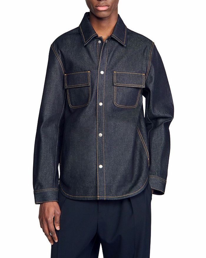 Винтажная джимовая рубашка-пиджак оверсайз Sandro, синий
Винтажная джимовая рубашка-пиджак оверсайз Sandro, синий